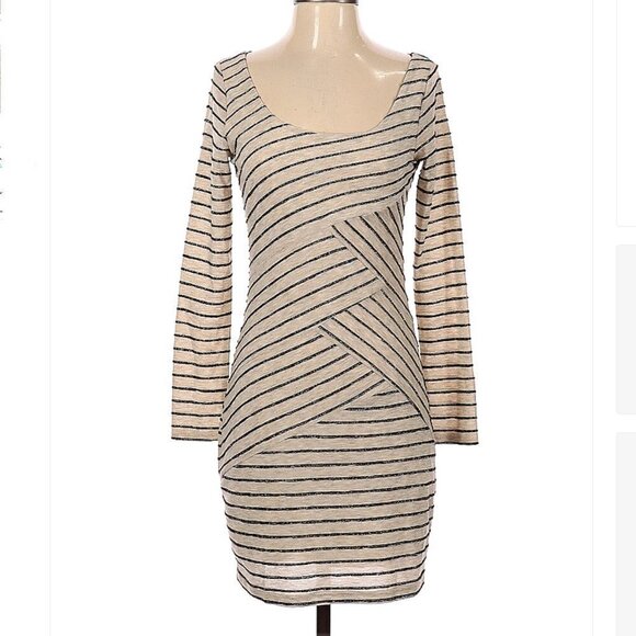 SOPRANO Bodycon Long Sleeve Sparkle Stripes Dress Size S - Picture 1 of 3